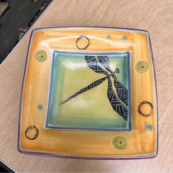 T.S. Post California American Studio Art Pottery Signed Ceramic Dragonfly Dish - Picture 6 of 15